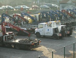 This is a picture of towing trucks.